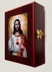 Icon of Sacred Heart of Jesus Catholic Icon Wall Hanging Box 